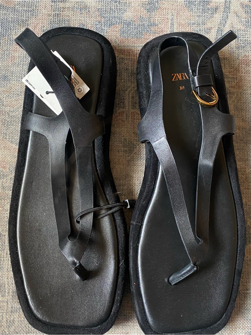 Zara Black Strappy platform Sandals